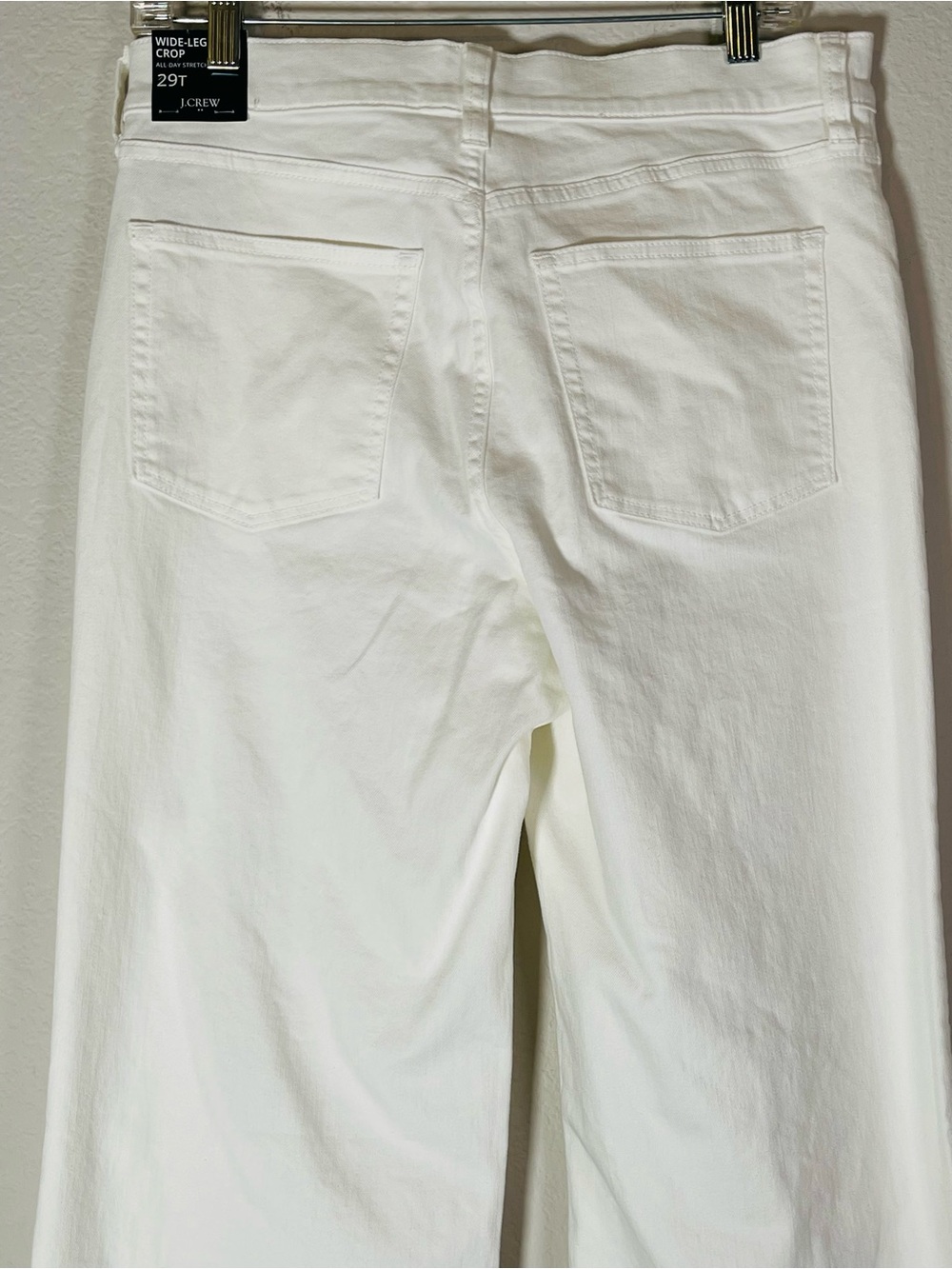 J Crew Fac NWT Tall Wide Leg Cropped Jeans in All Day Stretch Size 29T in White - Picture 13 of 15